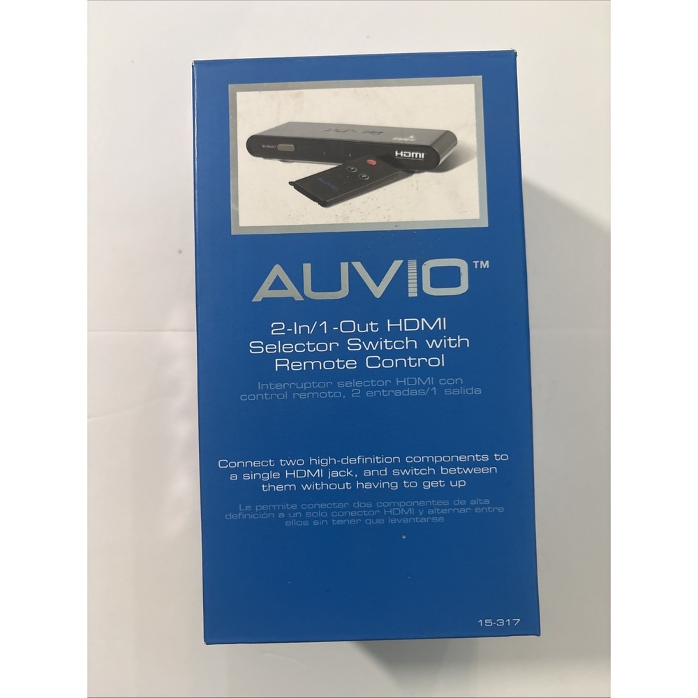 AUVIO 15-317  2-in 1-out HDMI Selector Switch - COMPLETE New